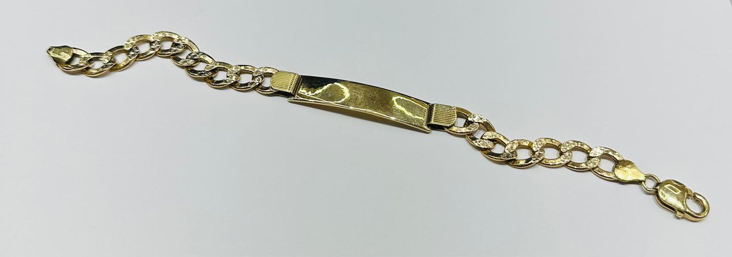 10K GOLD CUBAN LINK CHAIN ID BRACELET- 15.0gm 8.5"