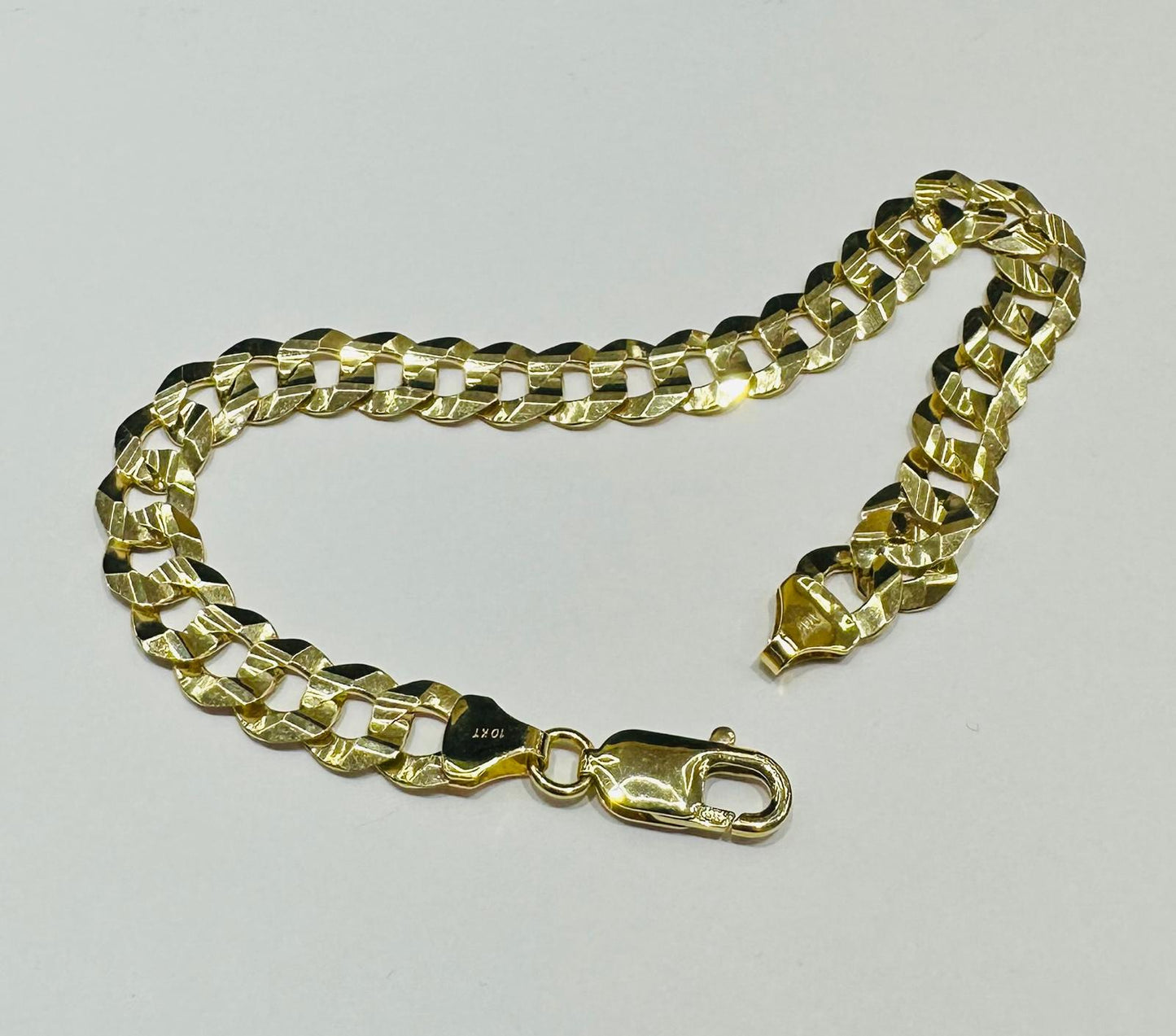 10K GOLD CUBAN LINK CHAIN BRACELET- 13.3gm 8"