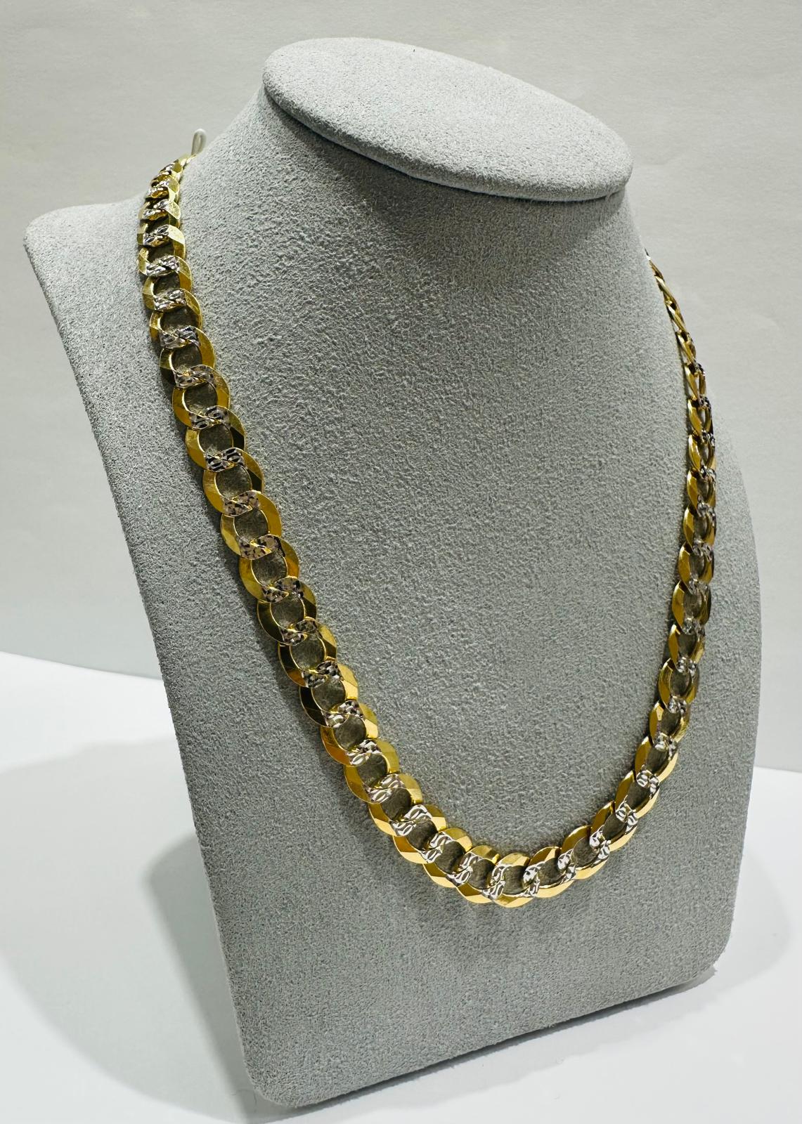 10K GOLD DIAMOND CUT CUBAN LINK CHAIN- 32.9gm 22" 8.15mm