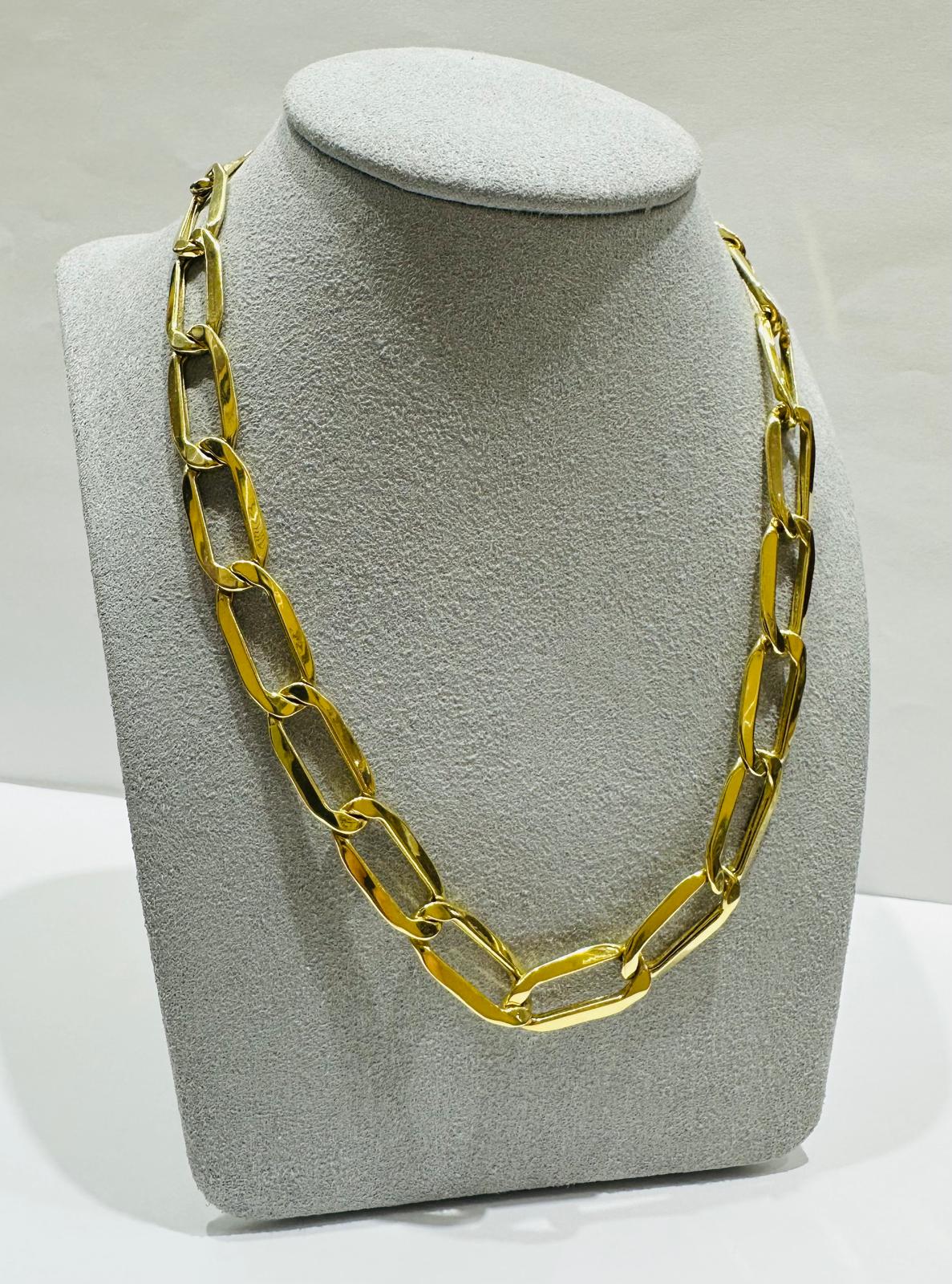 10K GOLD PAPERCLIP LINK CHAIN- 27.1gm 26" 9.45mm