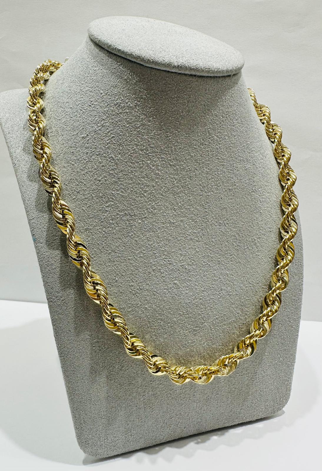 10K GOLD ROPE CHAIN NECKLACE- 20gm 24" 6.15mm