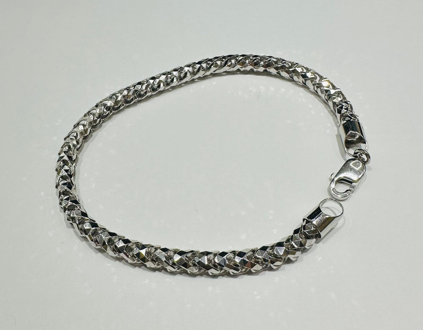 10K GOLD DIAMOND CUT FRANCO LINK CHAIN BRACELET- 22.8gm 8" 4.70mm