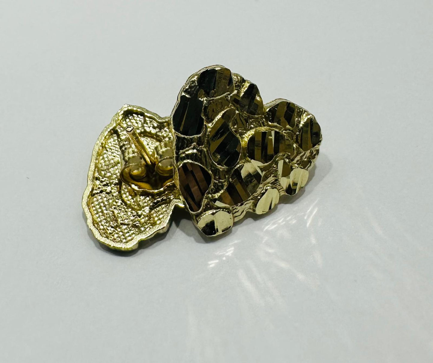 10K GOLD HEART NUGGET EARRINGS- 2.0gm