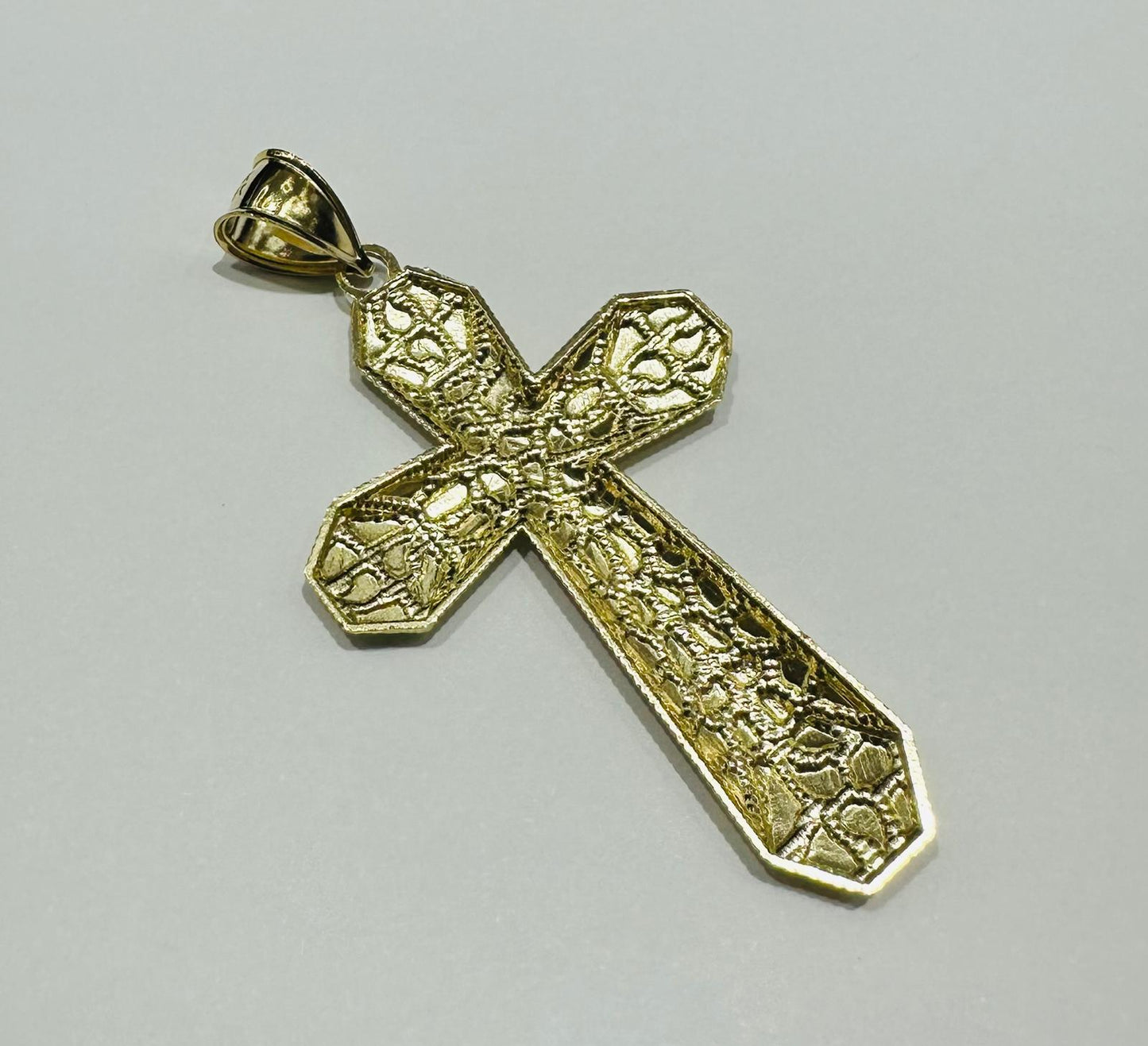 10K GOLD CROSS NUGGET PENDANT- WEIGHT: 5.8gm