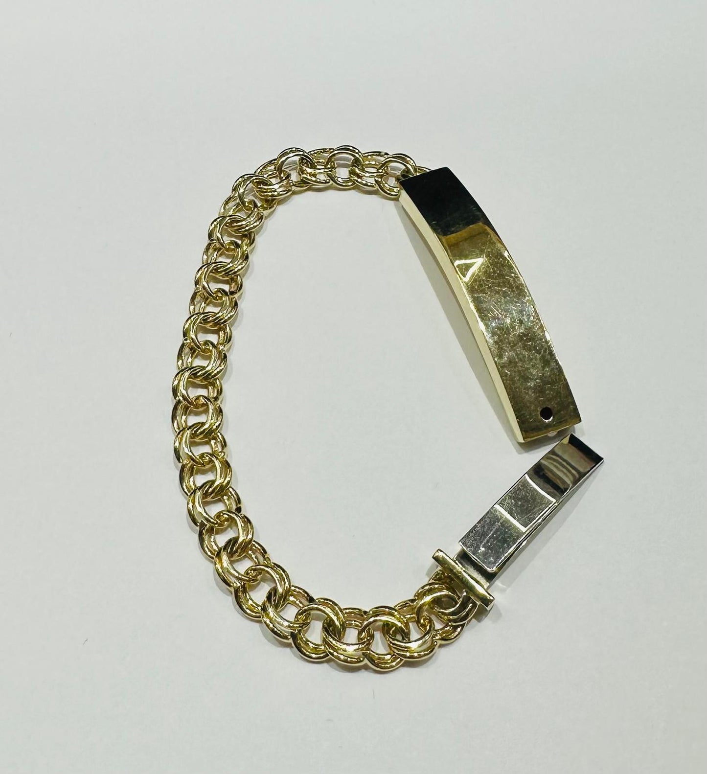 10K GOLD CHINO LINK CHAIN BRACELET- 14.3gm 6.5" 6.50mm
