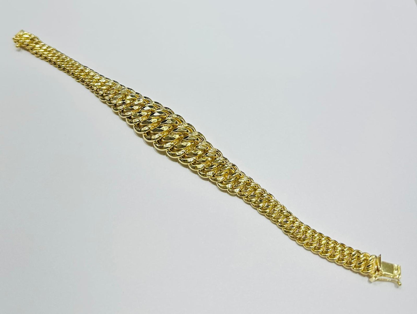 10K PRINCESSCUT CHAIN BRACELET- 18gm 7.5"