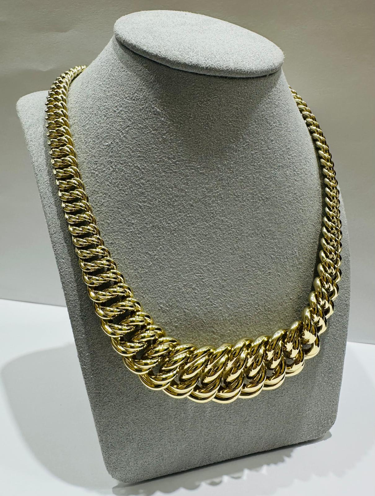 10K PRINCESSCUT CHAIN NECKLACE- 35.4gm 18"