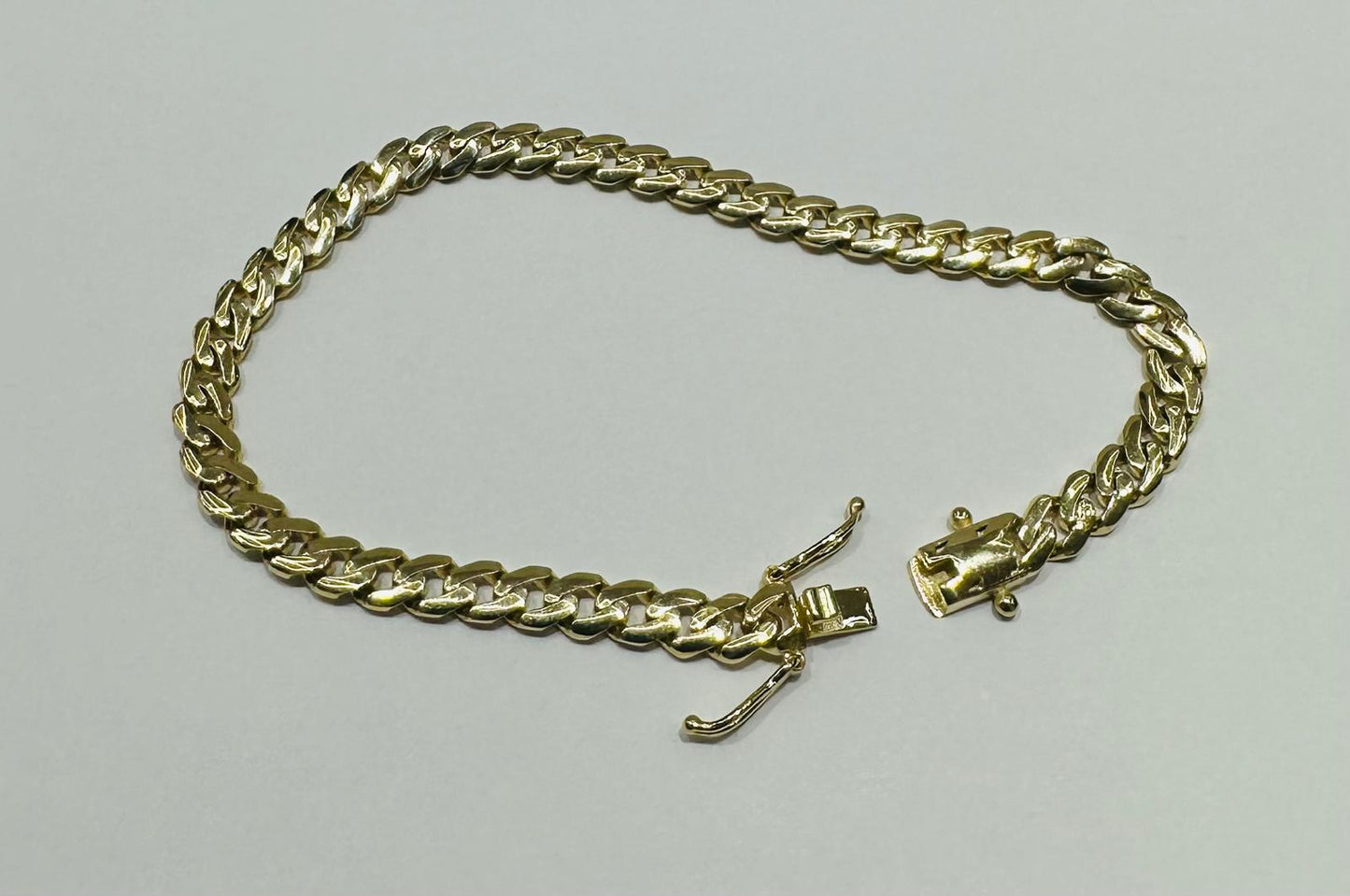 10K GOLD SEMI SOLID MIAMI CUBAN LINK CHAIN BRACELET- 7.7gm 8" 4.75mm