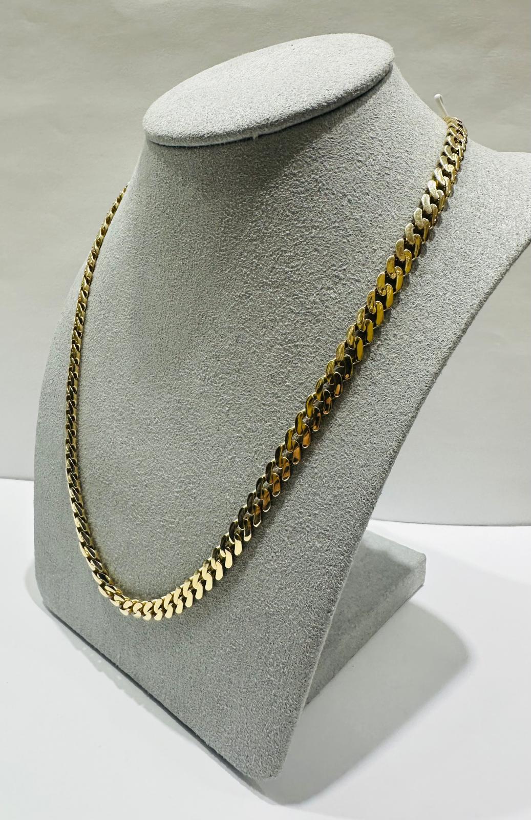 10K GOLD SEMI SOLID MIAMI CUBAN LINK CHAIN NECKLACE- 18.5gm 18" 5.05mm