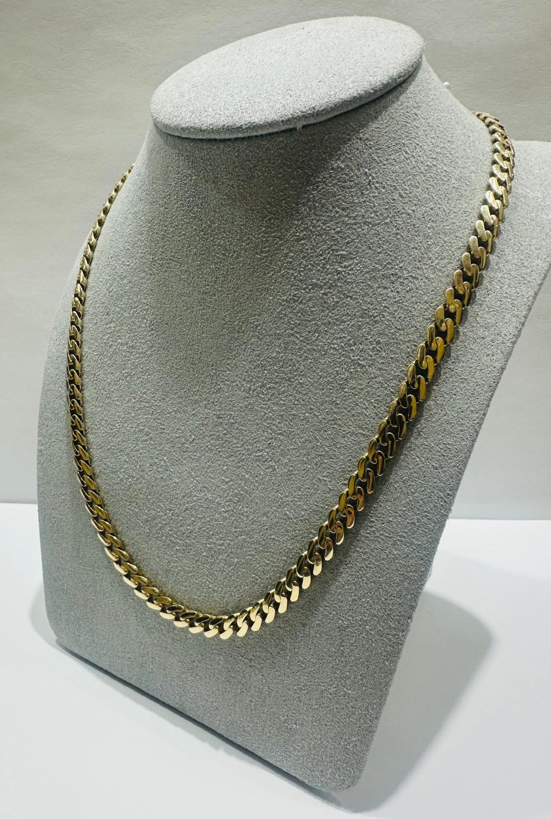10K GOLD SEMI SOLID MIAMI CUBAN LINK CHAIN NECKLACE- 22.5gm 22" 4.99mm