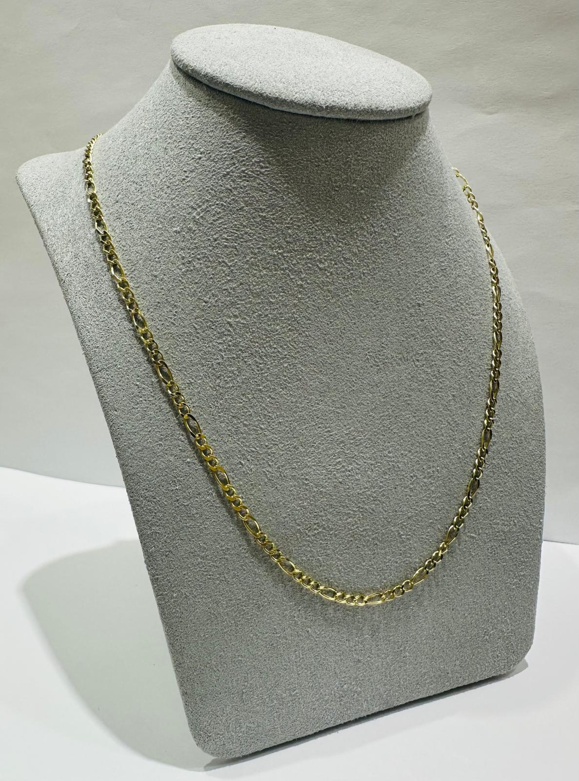 10K GOLD FIGARO LINK CHAIN- WEIGHT: 5.1gm 22" 2.38mm