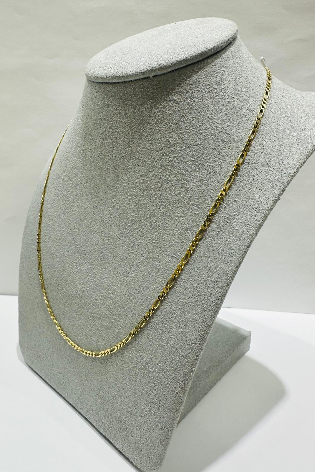 10K GOLD FIGARO LINK CHAIN- WEIGHT: 3.1gm 18" 1.79mm