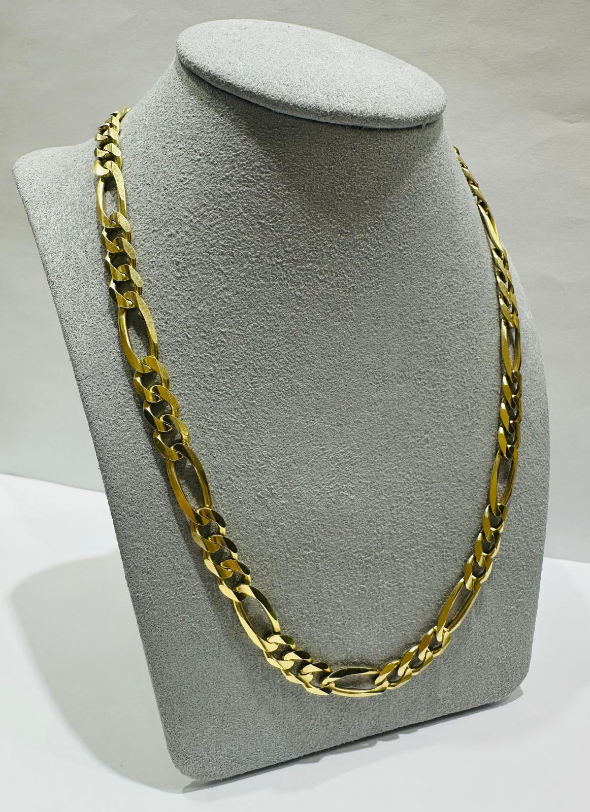 10K GOLD FIGARO LINK CHAIN- WEIGHT: 30.6gm 22" 6.65mm