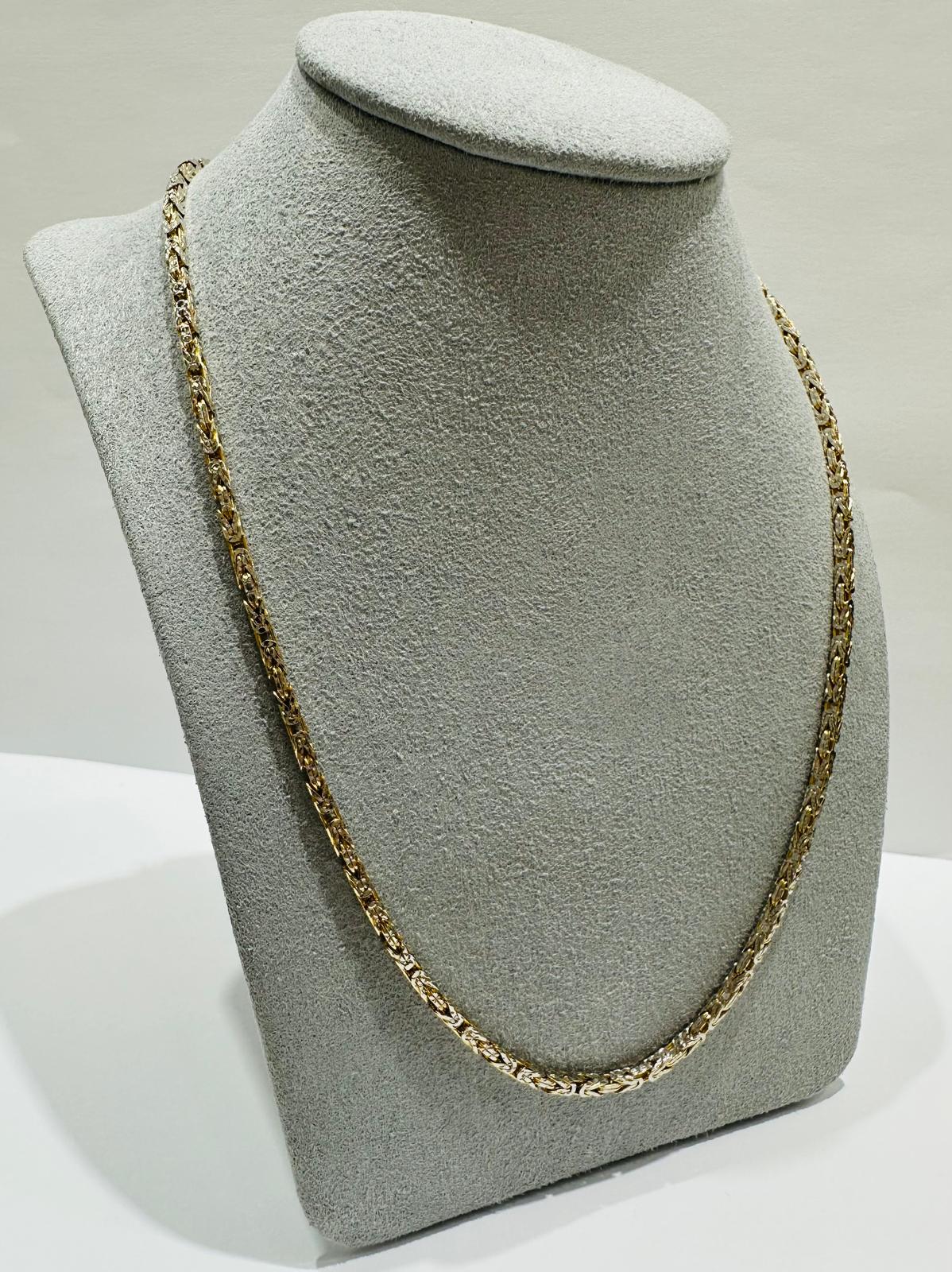 10K GOLD DIAMOND CUT BYZANTINE LINK CHAIN- WEIGHT: 16.3gm 22" 1.90mm
