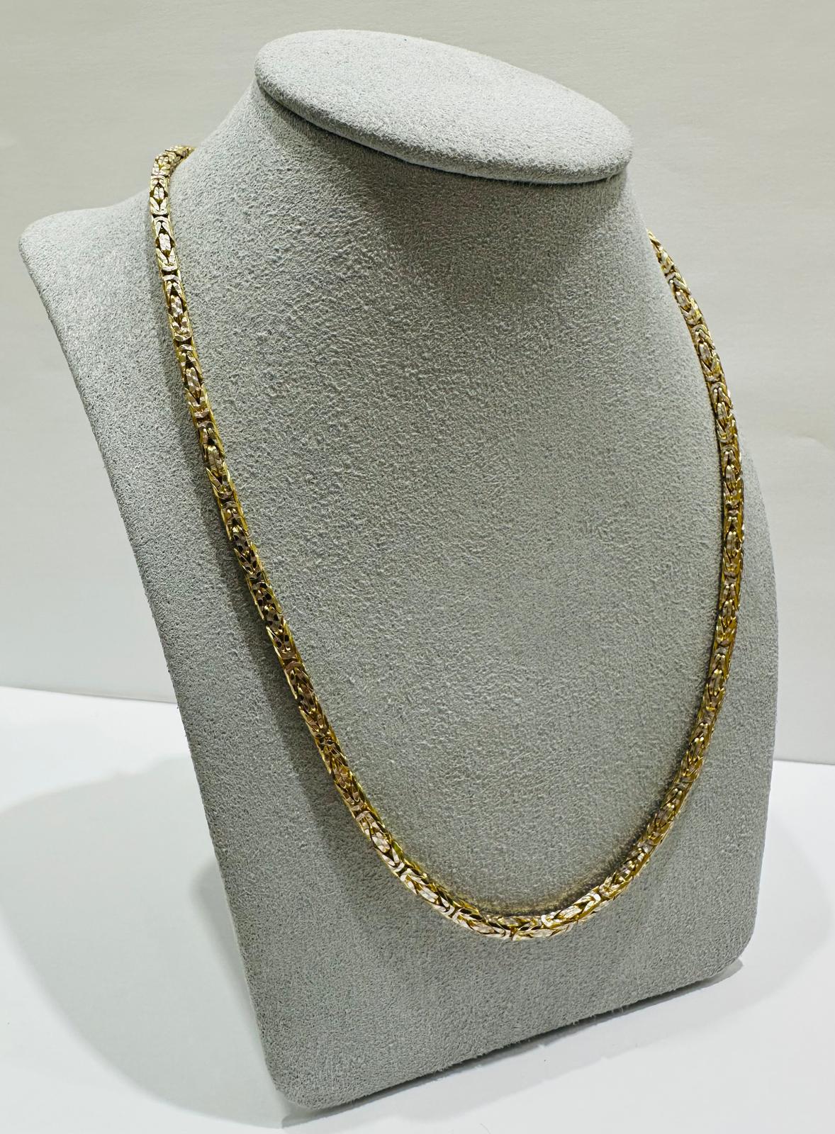 10K GOLD DIAMOND CUT BYZANTINE LINK CHAIN- WEIGHT: 21.1gm 18" 2.50mm