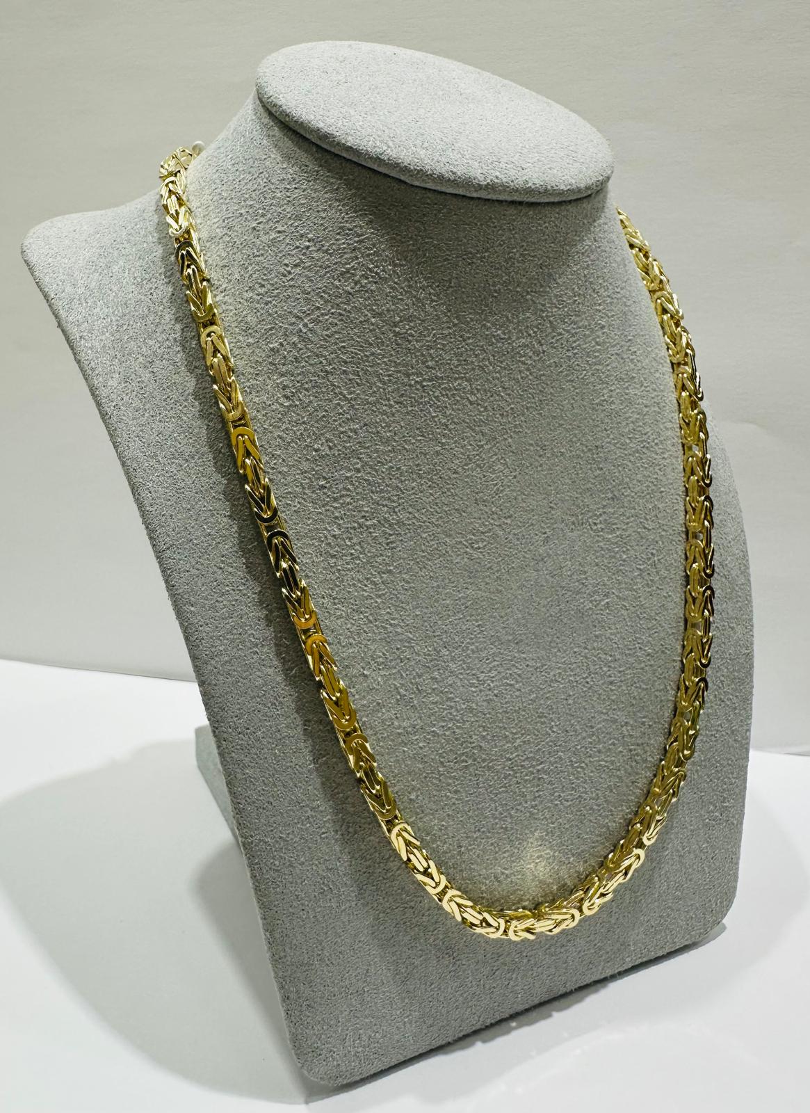 10K GOLD BYZANTINE LINK CHAIN- WEIGHT: 40.9gm 22" 3.10mm