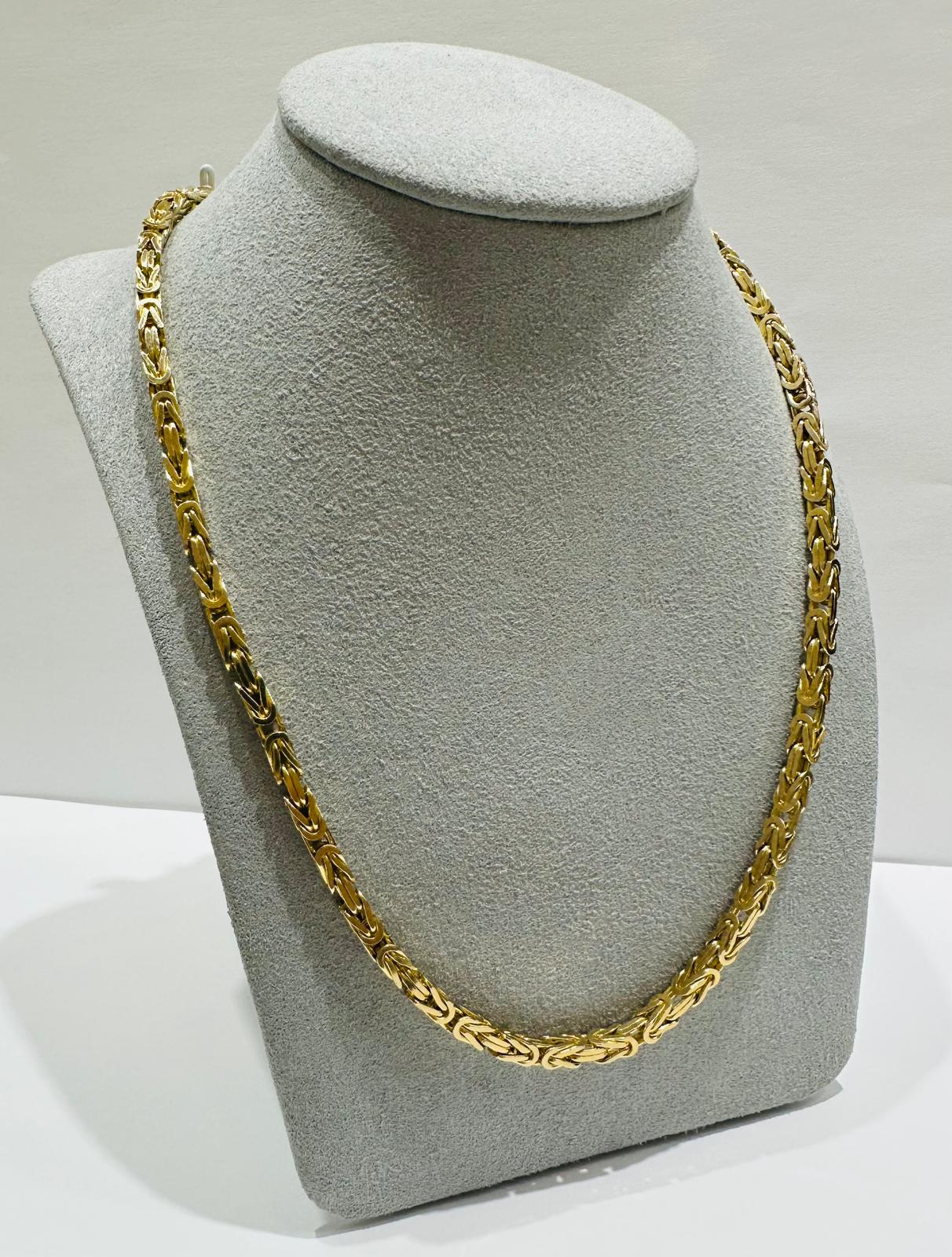 10K GOLD BYZANTINE LINK CHAIN- WEIGHT: 47.5gm 26" 3.20mm