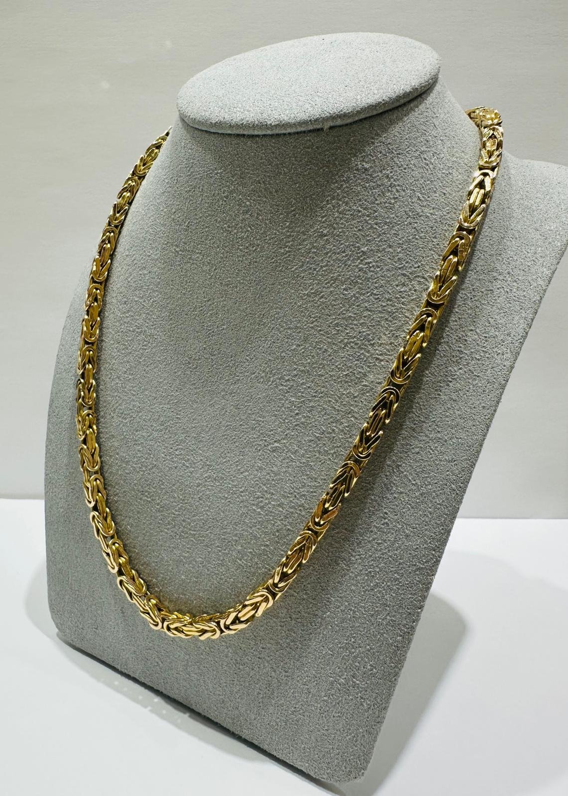 10K GOLD BYZANTINE LINK CHAIN- WEIGHT: 21.6gm 20" 3.70mm
