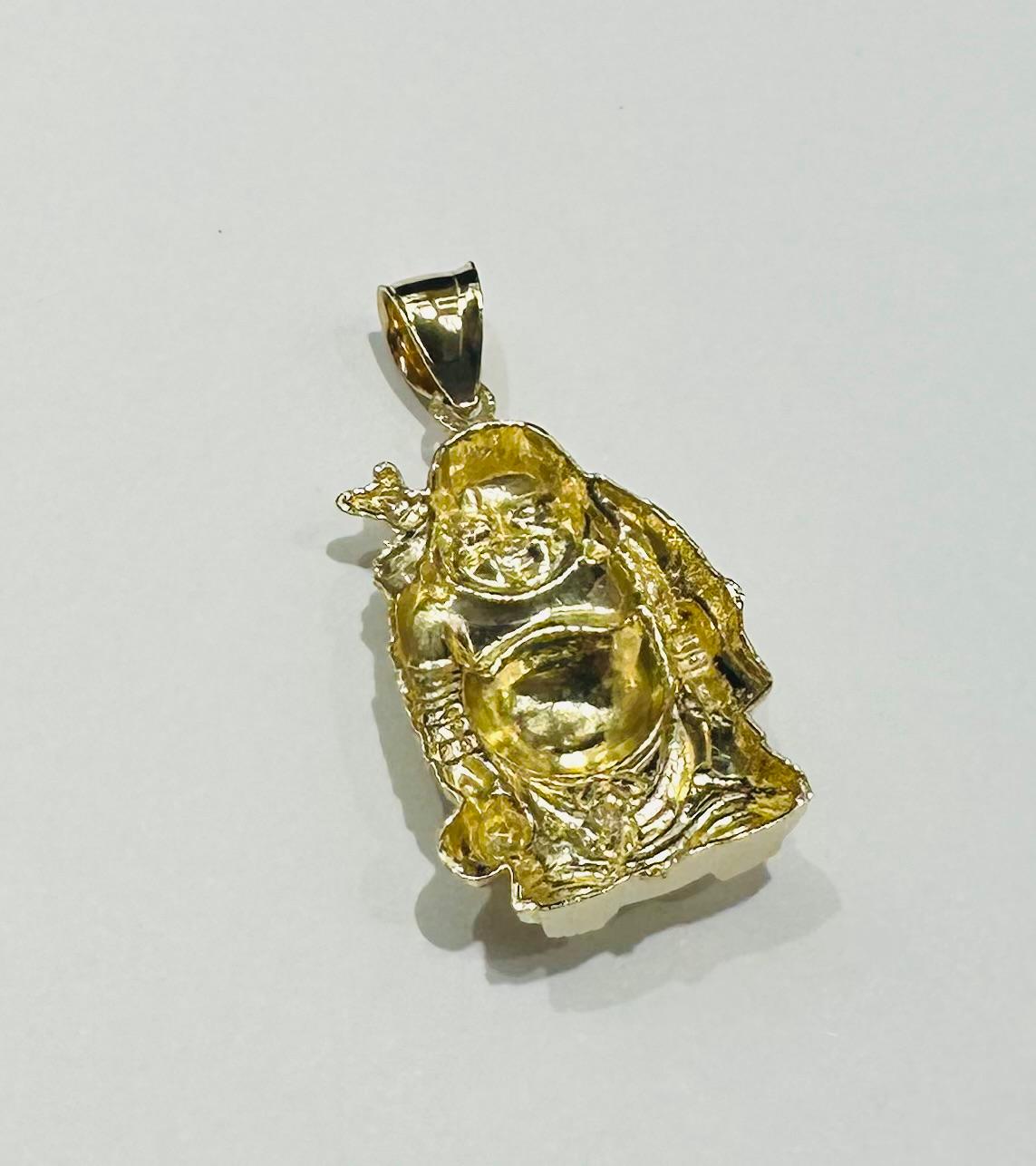 10K GOLD LAUGHING BUDDHA LUCK CHARM PENDANT- WEIGHT: 2.9gm