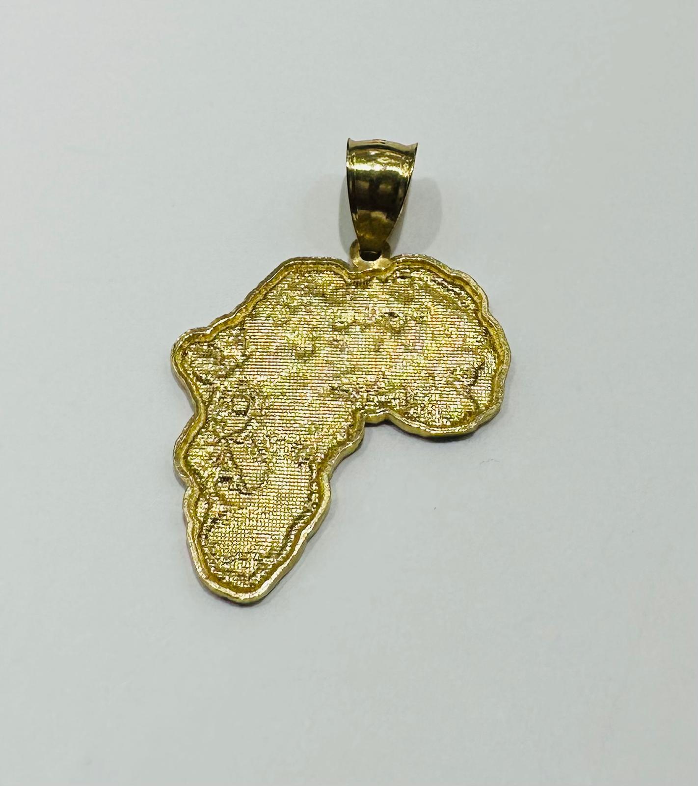 10K GOLD AFRICA PENDANT- WEIGHT: 3.5gm