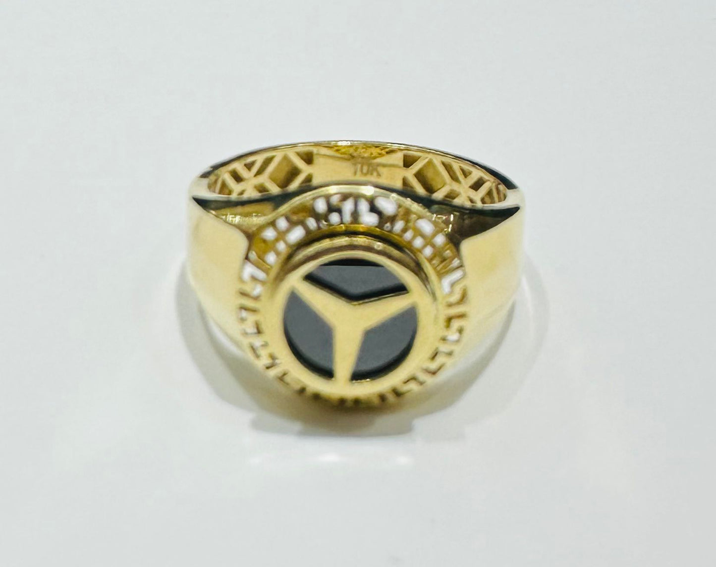 10K GOLD MERCEDES BENZ RING-WEIGHT: 4.5gm