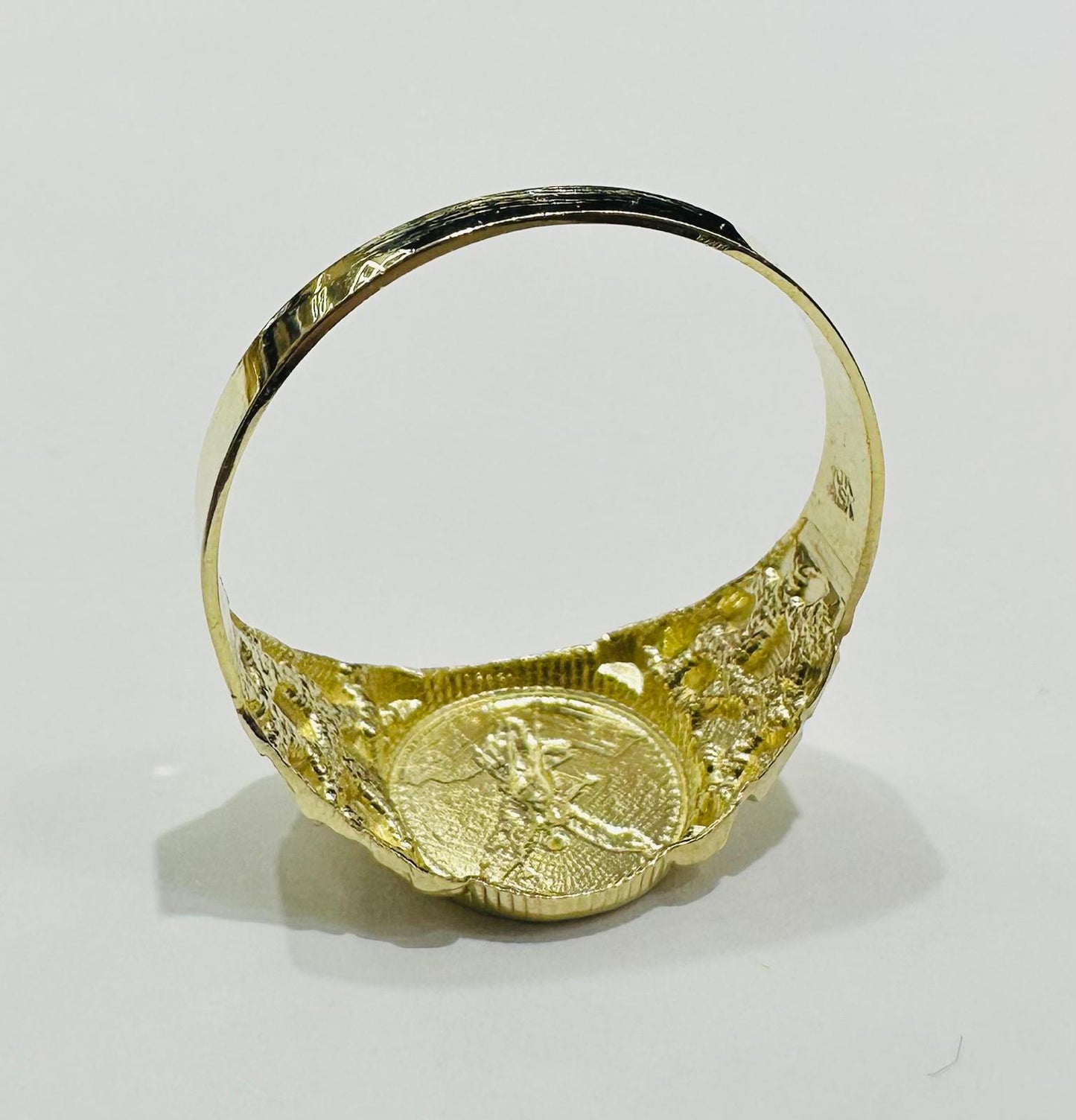 10K GOLD 50 PESOS CENTANARIO NUGGET RING- WEIGHT: 2.5gm