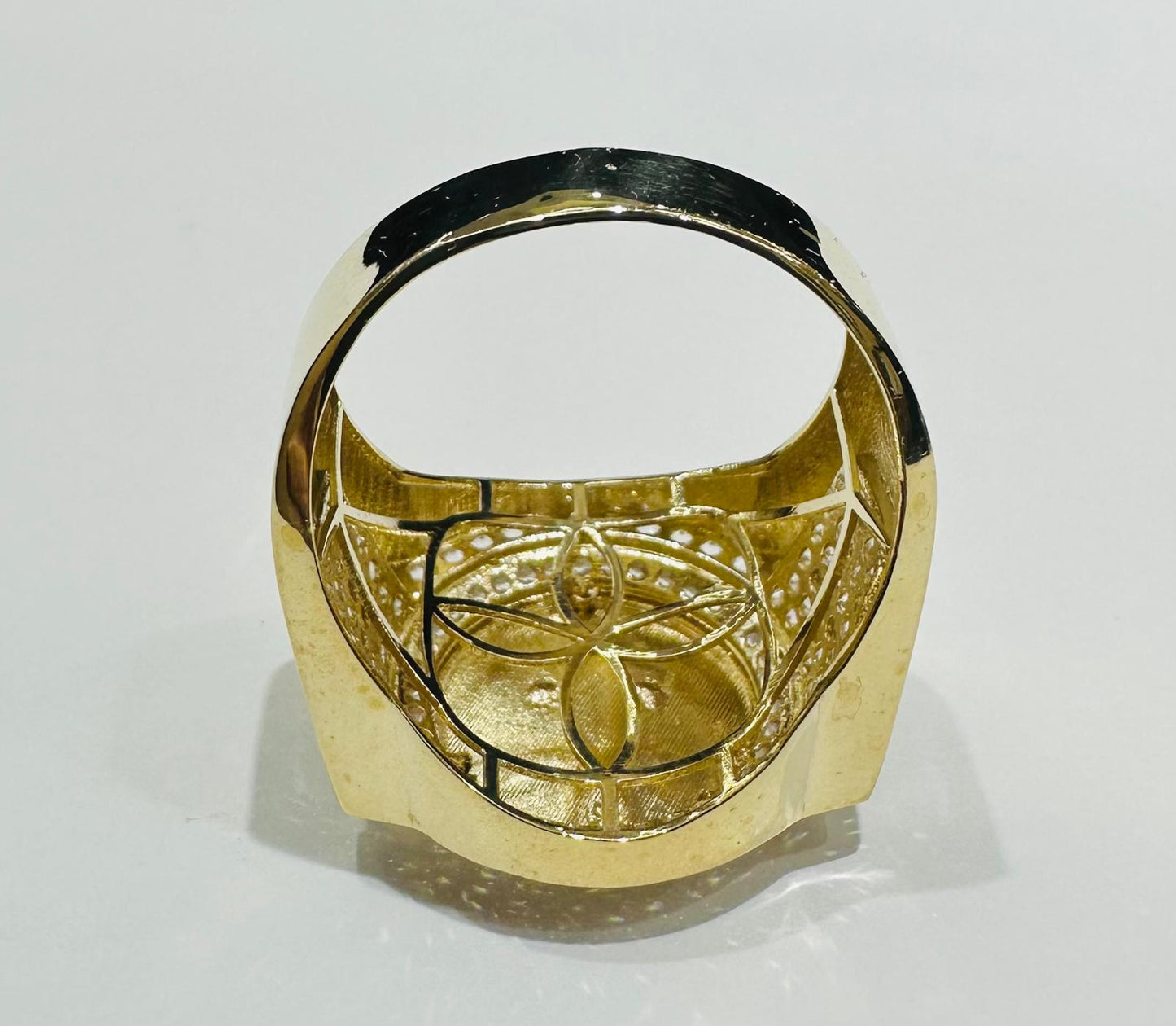 10K GOLD TWO TONED ROLEX RING WITH WHITE SAPPHIRE- WEIGHT: 6.2gm