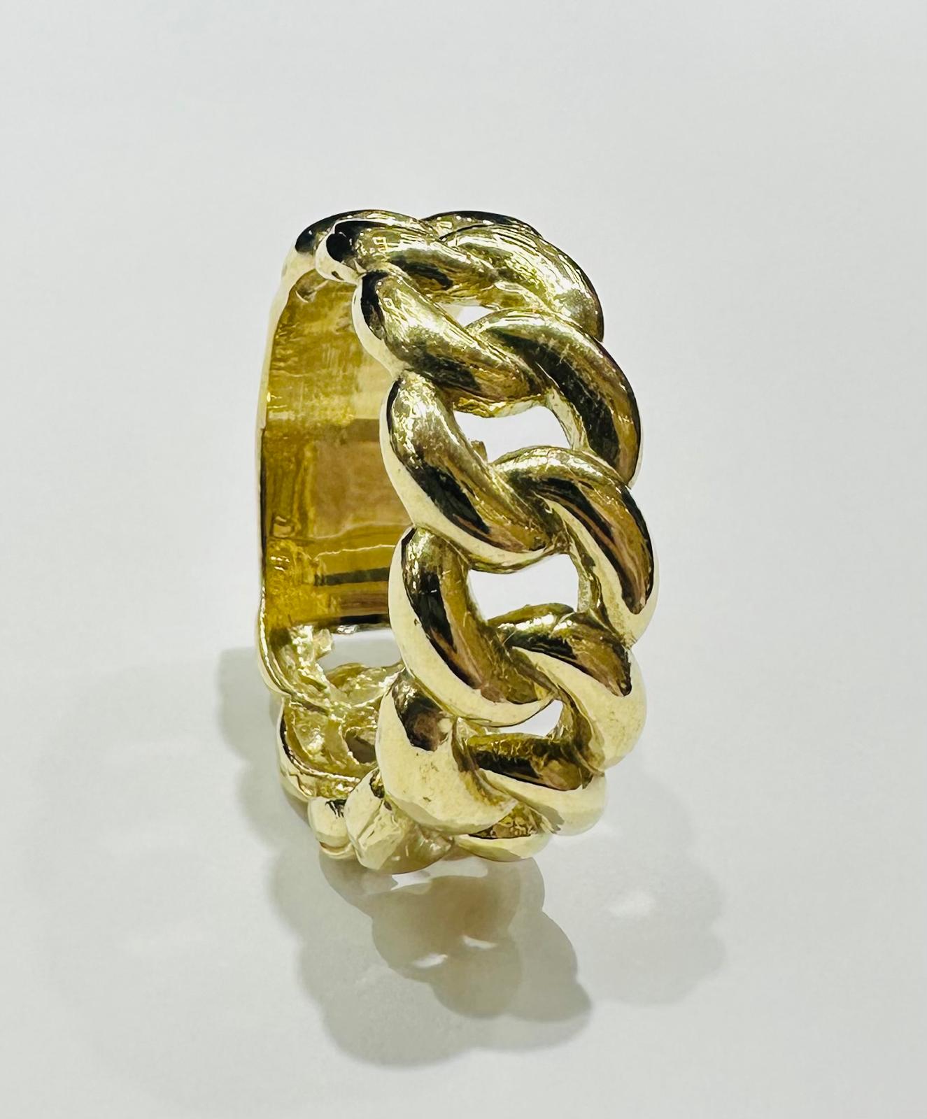 10K GOLD CUBAN LINK RING- WEIGHT: 9.8gm