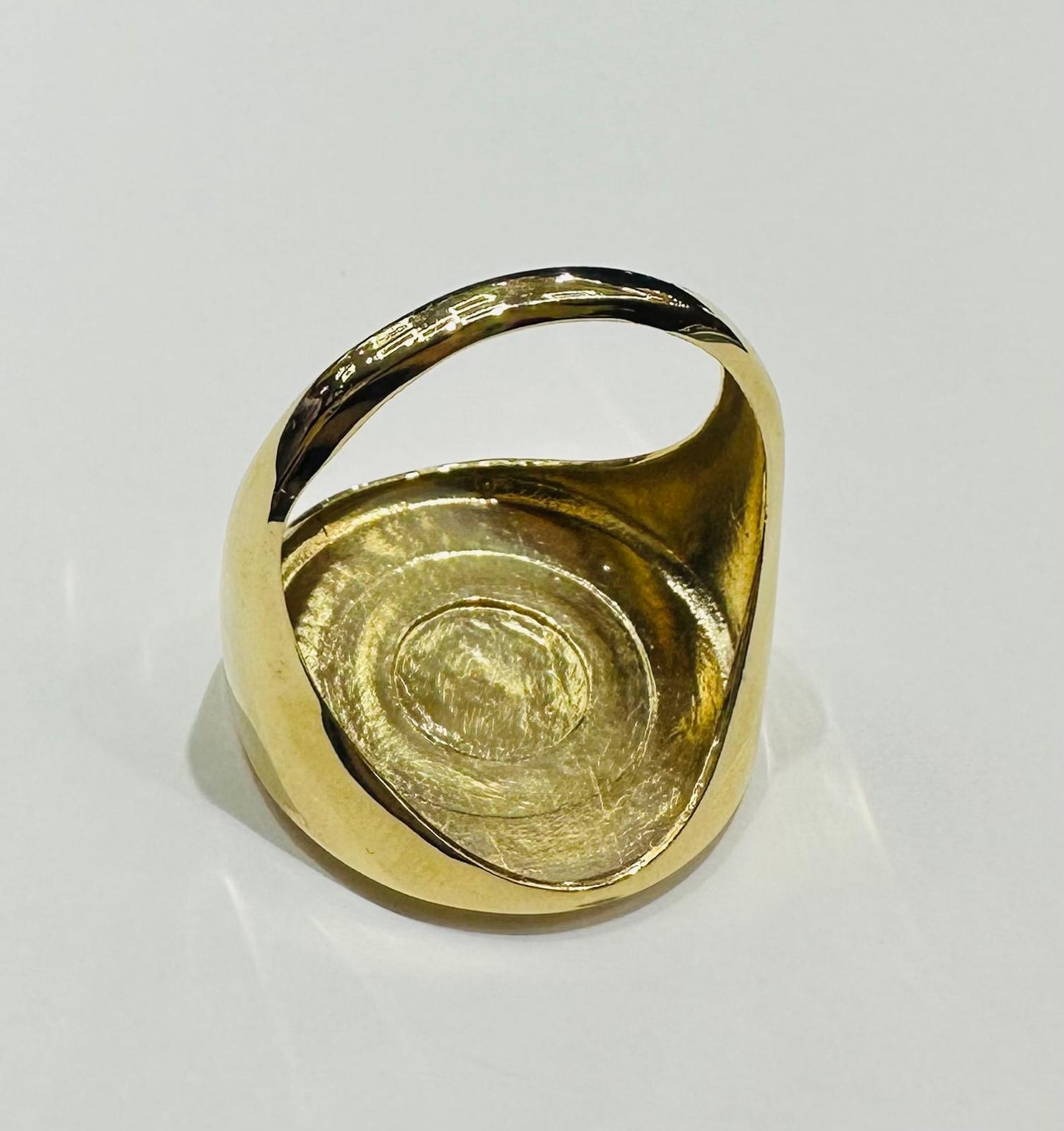 14K GOLD AZTEC CALENDER RING- WEIGHT: 5.6gm