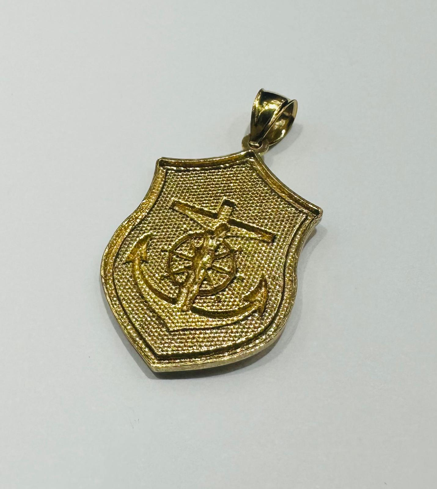 10K GOLD ANCHOR JESUS CROSS PENDANT- WEIGHT: 3.6gm