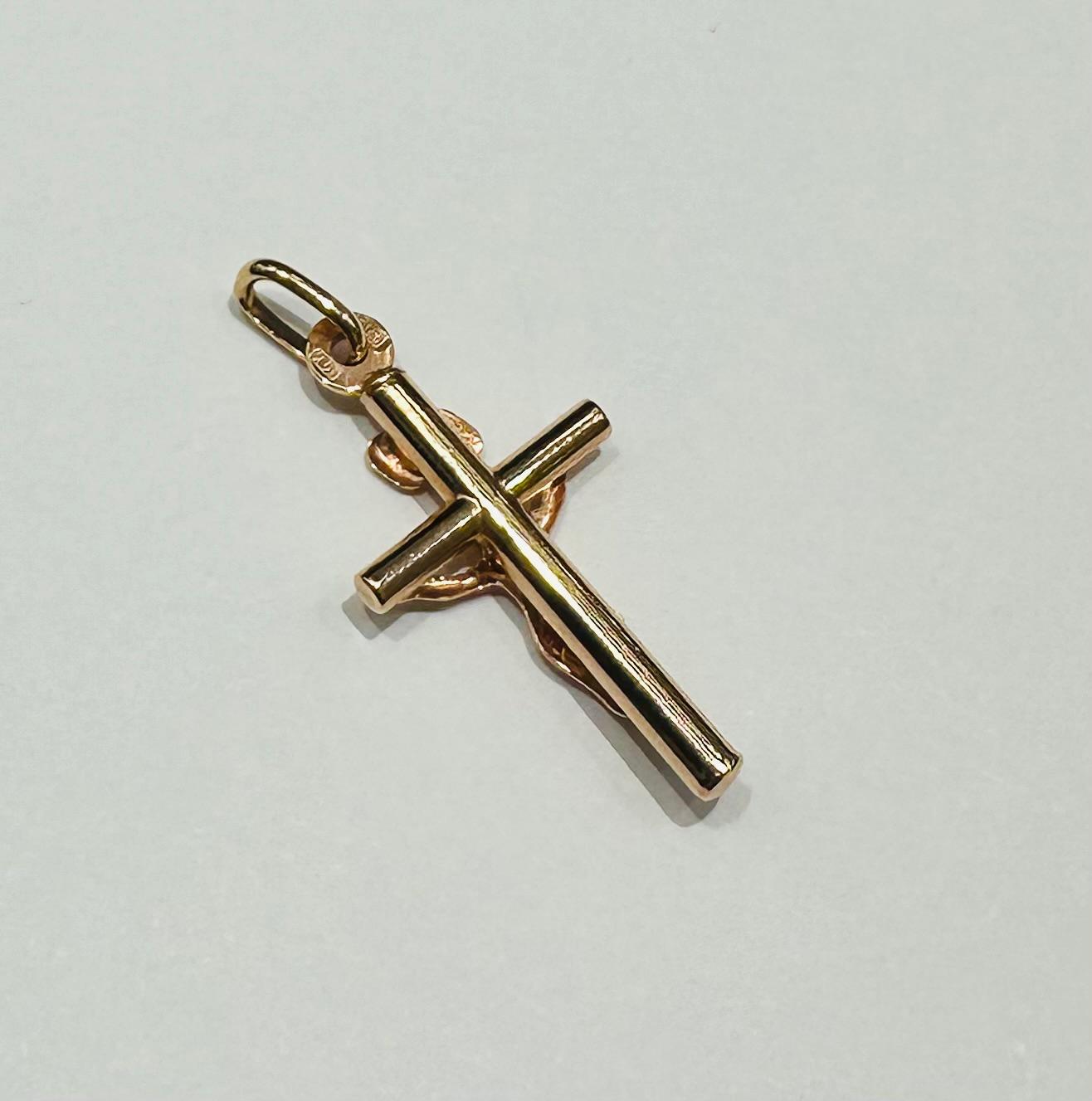 10K ROSE GOLD JESUS CROSS PENDANT- WEIGHT: 1.4gm