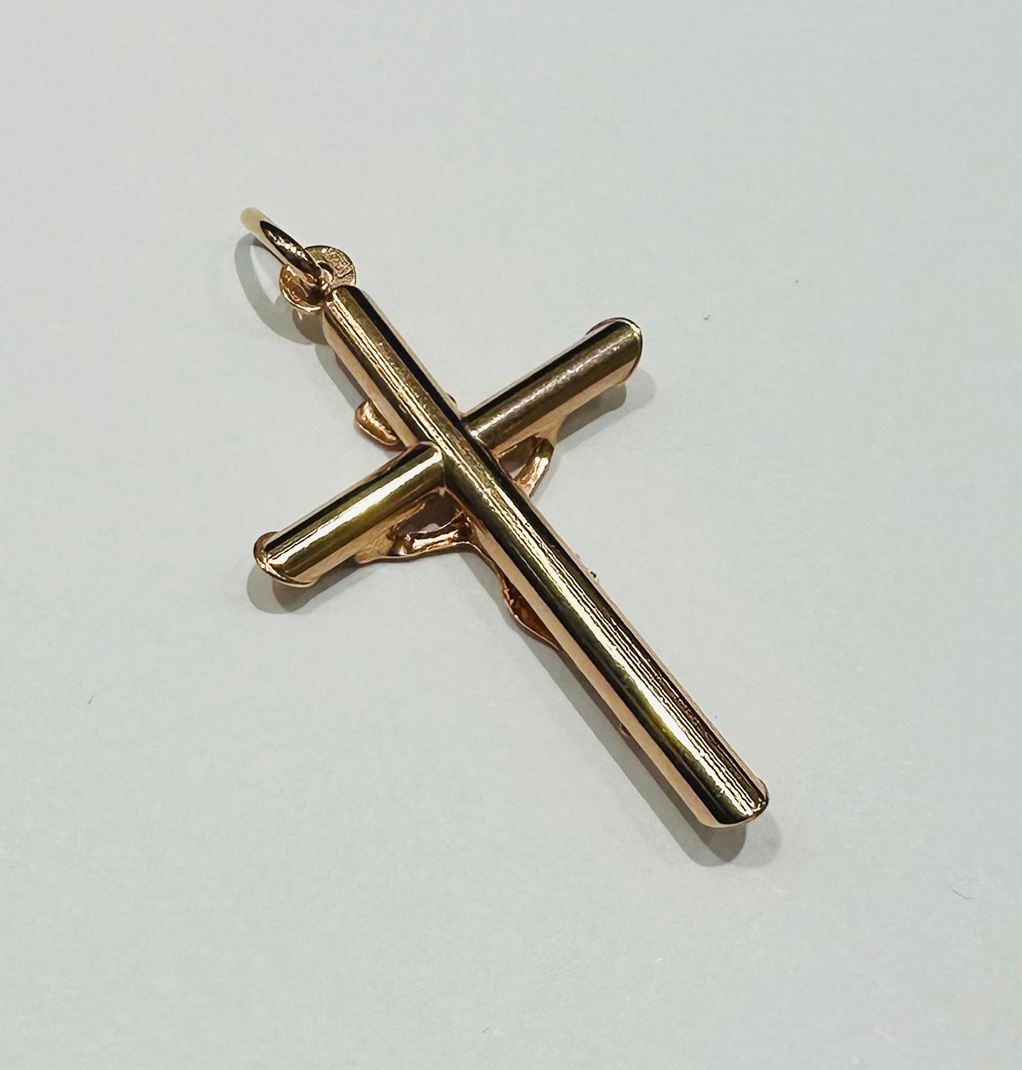 10K ROSE GOLD JESUS CROSS PENDANT- WEIGHT: 1.8gm