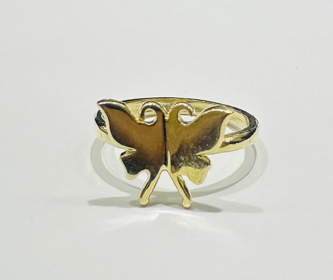 10K GOLD BUTTERFLY RING- WEIGHT: 2.5gm