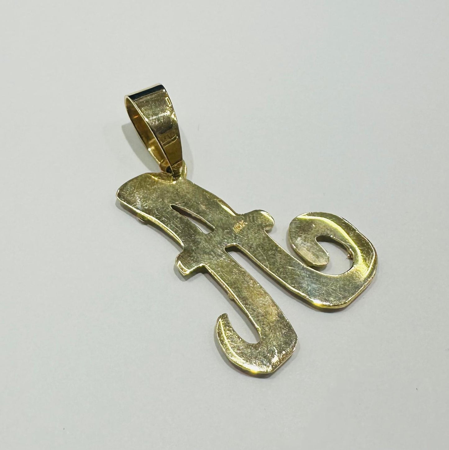 10K GOLD INITIAL "A" NUGGET PENDANT- WEIGHT: 9.3gm