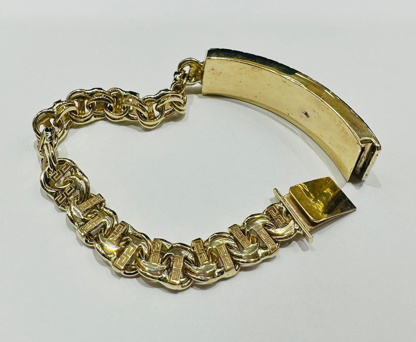 10K GOLD CHINO LINK ID BRACELET BRACELET- 7.25" WEIGHT: 35.1gm