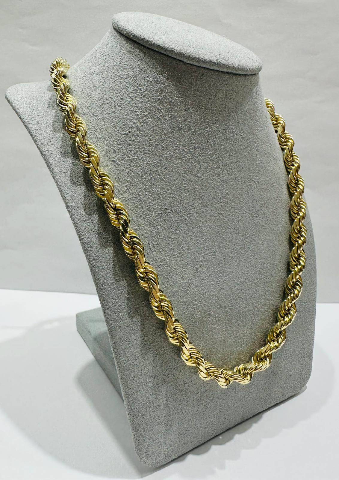 10K GOLD SOLID ROPE CHAIN, WEIGHT: 58.8gm 18" 5.50mm