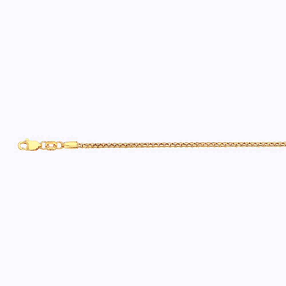 14K 2MM YELLOW GOLD VENETIAN BOX 20" CHAIN NECKLACE (AVAILABLE IN LENGTHS 7" - 30")