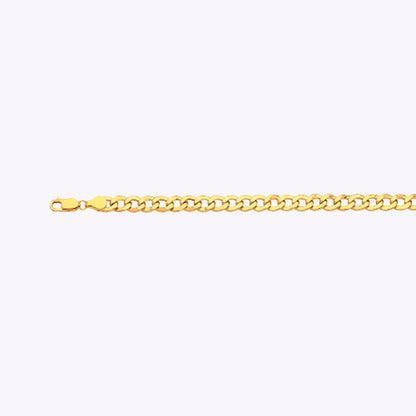 10K 6.5MM YELLOW GOLD HOLLOW CURB 16" CHAIN NECKLACE (AVAILABLE IN LENGTHS 7" - 30")