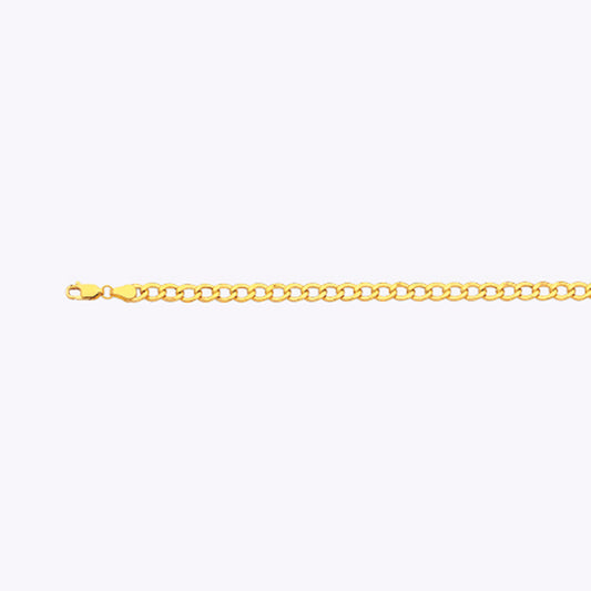 10K 5.5MM YELLOW GOLD HOLLOW CURB 7.5" CHAIN BRACELET (AVAILABLE IN LENGTHS 7" - 30")