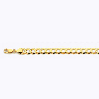 14K 8MM YELLOW GOLD SOLID CURB 16" CHAIN NECKLACE (AVAILABLE IN LENGTHS 7" - 30")