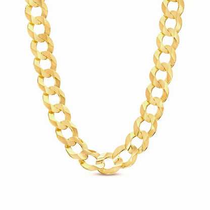 14K 5.5MM YELLOW GOLD SOLID CURB 16" CHAIN NECKLACE (AVAILABLE IN LENGTHS 7" - 30")