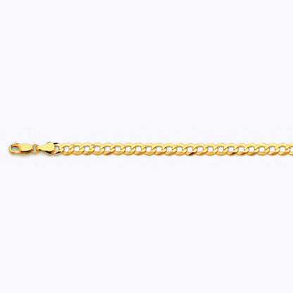 10K 5.5MM YELLOW GOLD SOLID CURB 20" CHAIN NECKLACE (AVAILABLE IN LENGTHS 7" - 30")