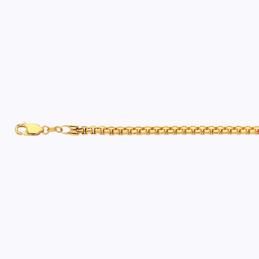 10K 3.5MM YELLOW GOLD VENETIAN BOX 7.5" CHAIN BRACELET (AVAILABLE IN LENGTHS 7" - 30")