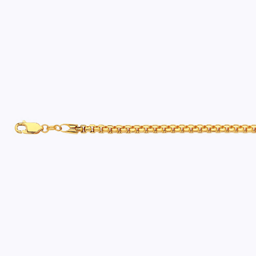 10K 3.5MM YELLOW GOLD VENETIAN BOX 28" CHAIN NECKLACE (AVAILABLE IN LENGTHS 7" - 30")