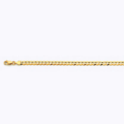 10K 4.5MM YELLOW GOLD SOLID CURB 20" CHAIN NECKLACE (AVAILABLE IN LENGTHS 7" - 30")