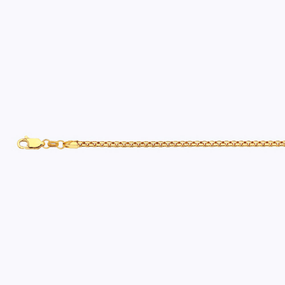 14K 2.5MM YELLOW GOLD VENETIAN BOX 20" CHAIN NECKLACE (AVAILABLE IN LENGTHS 7" - 30")