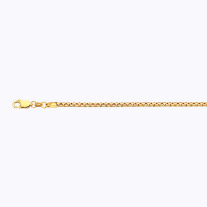 14K 2.5MM YELLOW GOLD VENETIAN BOX 24" CHAIN NECKLACE (AVAILABLE IN LENGTHS 7" - 30")