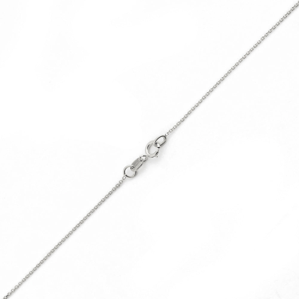 10K WHITE GOLD DC ROLO  033 GAUGE 28" CHAIN NECKLACE (AVAILABLE IN LENGTHS 7" - 30")
