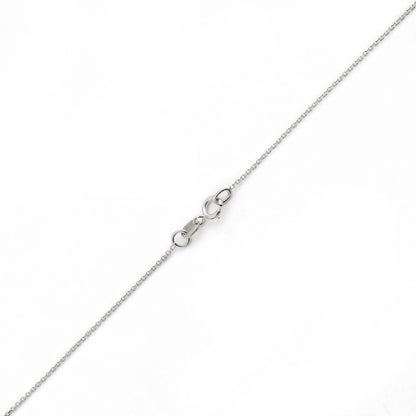 10K WHITE GOLD DC ROLO  043 GAUGE 30" CHAIN NECKLACE (AVAILABLE IN LENGTHS 7" - 30")