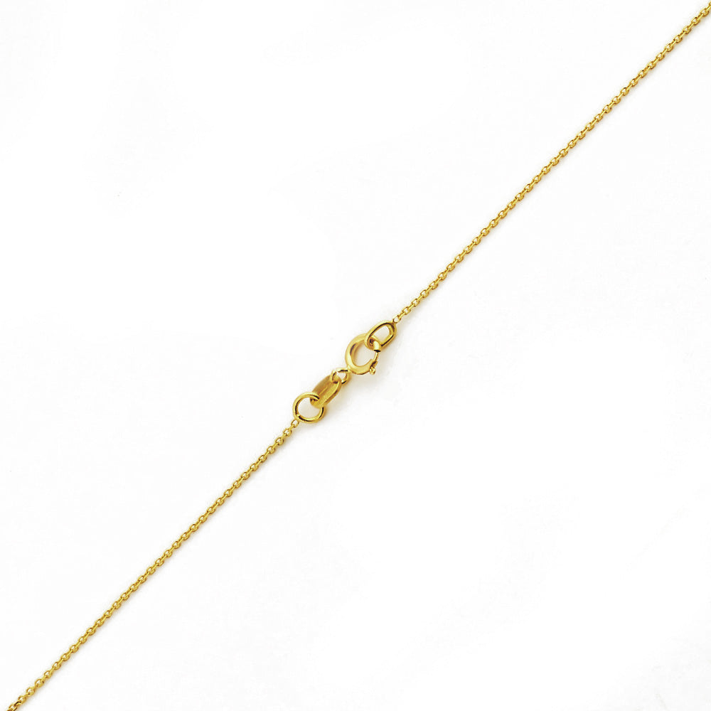 14K YELLOW GOLD DC ROLO  033 GAUGE 20" CHAIN NECKLACE (AVAILABLE IN LENGTHS 7" - 30")